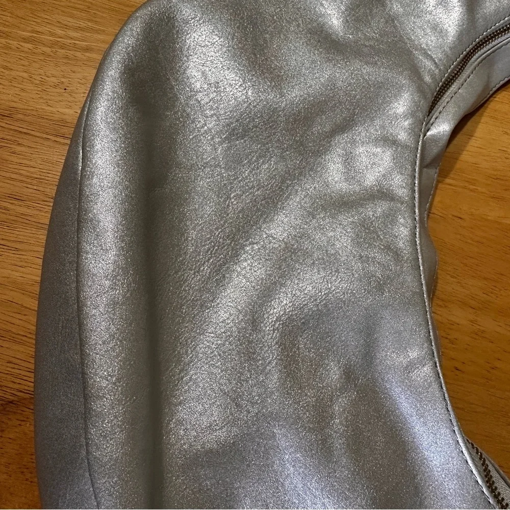 Elegant Silver Women's Hobo Bag